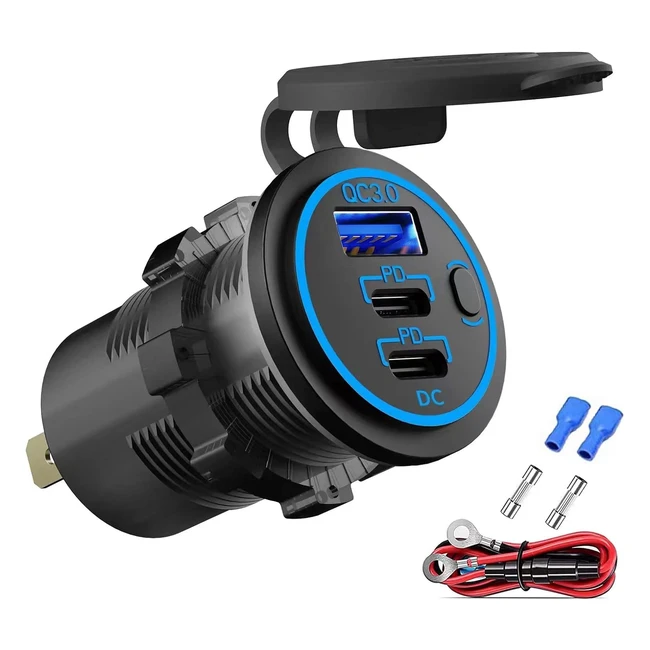Caricatore USB 12V Multiporta PD30 e QC30 per Auto - Velocità e Efficienza