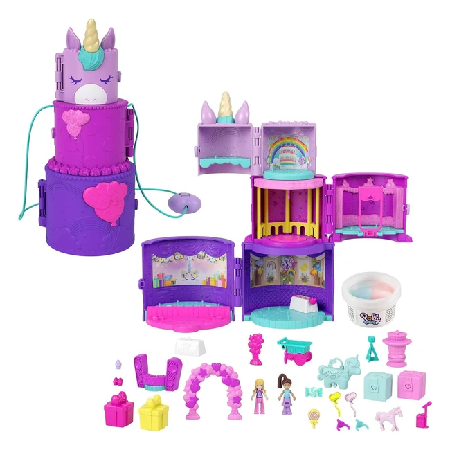 Coffret Multifacettes Gateau Licorne Polly Pocket HHJ11 - 25 Surprises Thematiques