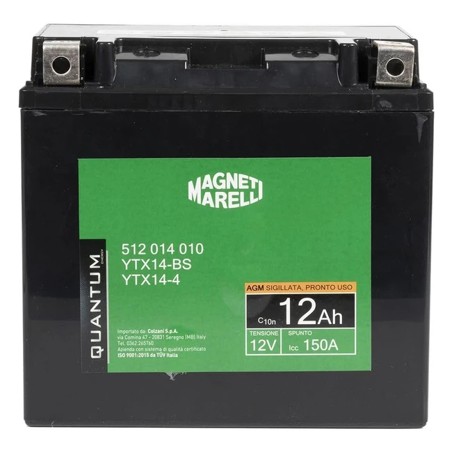 Batterie Moto Scooter 12Ah 12V 200A AGM Quantum - Performance et Fiabilité