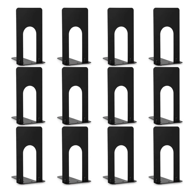 Fermalibri Reggilibri Nero 69x10x13 cm - Anhow - Metallo - Organizza Libri e Album - Casa Ufficio Biblioteca