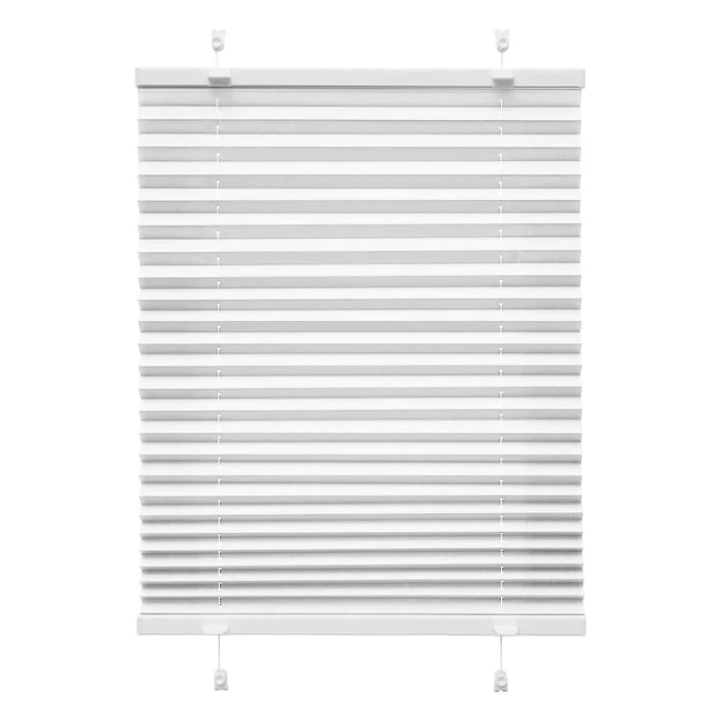 Victoria M Indiva Lite Klemmfix Plissee Rollo ohne Bohren mit Klemmträgern Sichtschutz Sonnenschutz Fenster halbtransparent 70 x 120 cm weiß