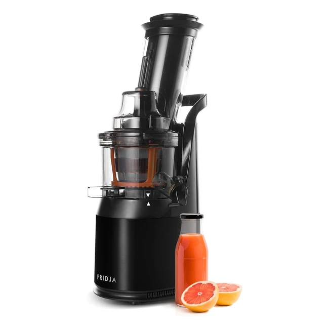 Fridja F1900 Black Stainless Steel Masticating Juicer 240W - Powerful Wide Mouth 75mm Chute BPA Free