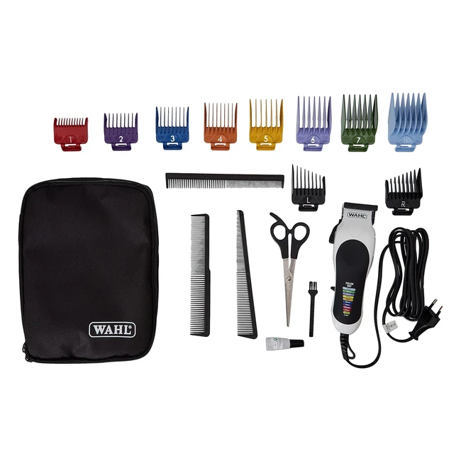Cortadora de Pelo Eléctrica Wahl Color Pro - Precisión con Cable y Palanca de Ajuste - Kit Completo para Toda la Familia
