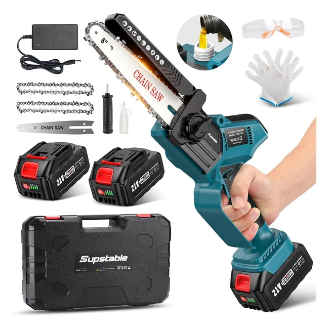 Mini motosega 18V 8 pollici brushless 900W con batteria 8000mAh - Supstable