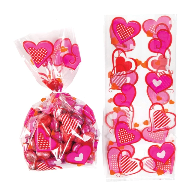 Sac anniversaire enfant motif coeur lot de 20 decoration ac672