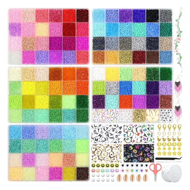 Kit de cuentas para pulseras 114 colores 29300 piezas 3mm - Bibokltiy