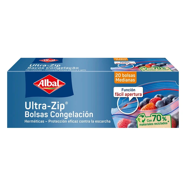 20 sacs congélation Albal Ultra Zip 17cm x 17cm - Pratique et hermétique
