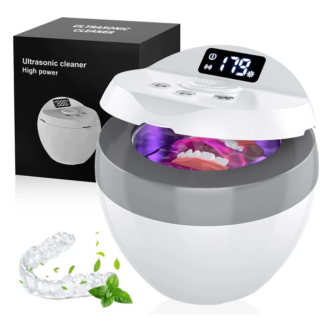 Trueocity Ultrasonic Retainer Cleaner 45kHz UV Dental Pod 200ml Portable Aligner Cleaner