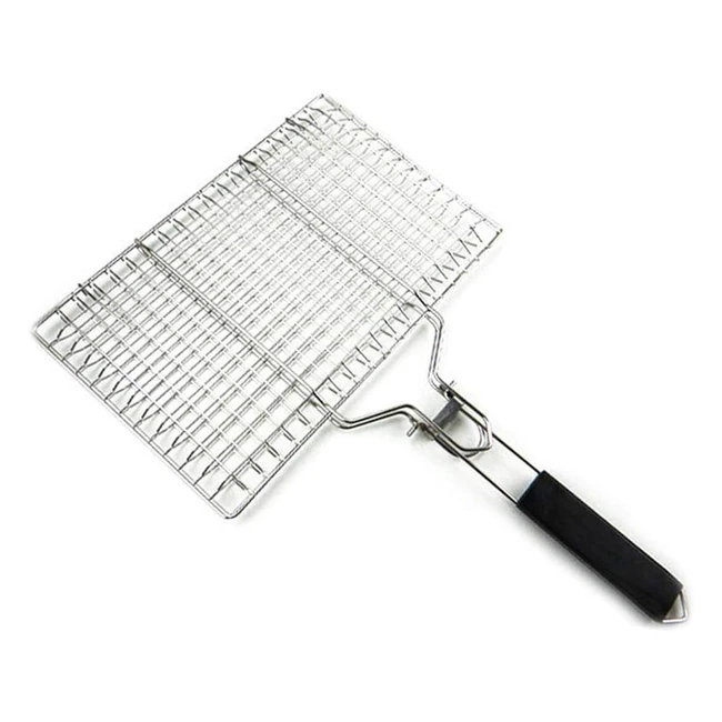 Cestello BBQ Portatile Inox 335x22cm - Griglia Pesce Bistecca Gamberi Verdure