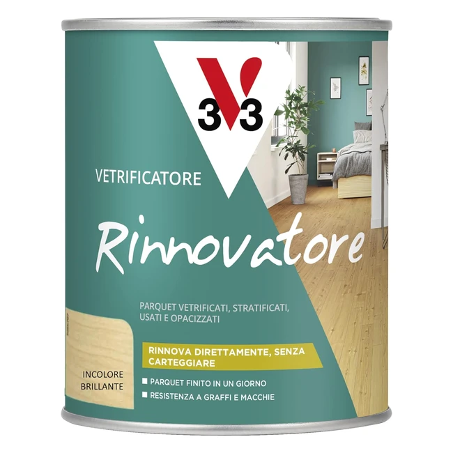V33 Vetrificatore Rinnovatore Brillante Incolore 075 L - Protezione di Lunga Durata