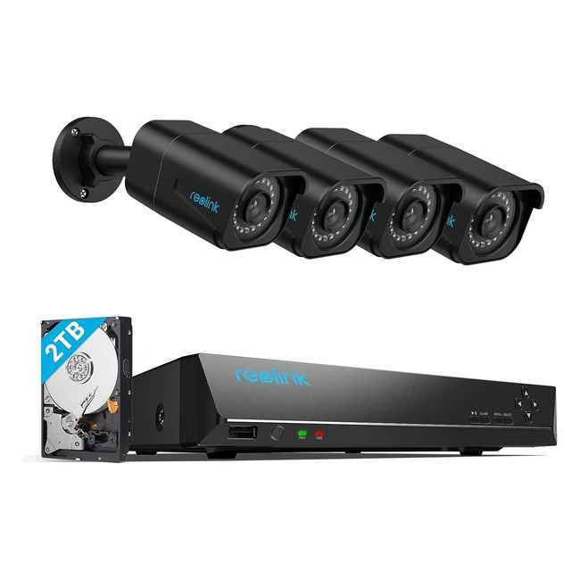 Reolink 4K Überwachungskamera Set 8CH Videoüberwachung mit 4x 8MP POE IP Kamera und 2TB HDD NVR RLK8800B4