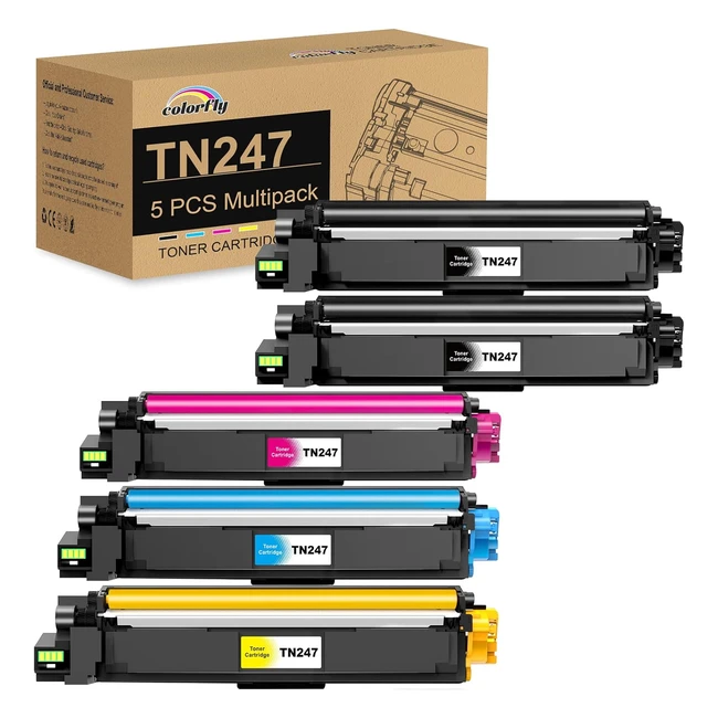Toner Compatibile Colorfly TN247 TN243 per Brother DCP L3550CDW MFCL3730CDW HLL3230CDW - 2 Nero 1 Ciano Giallo Magenta