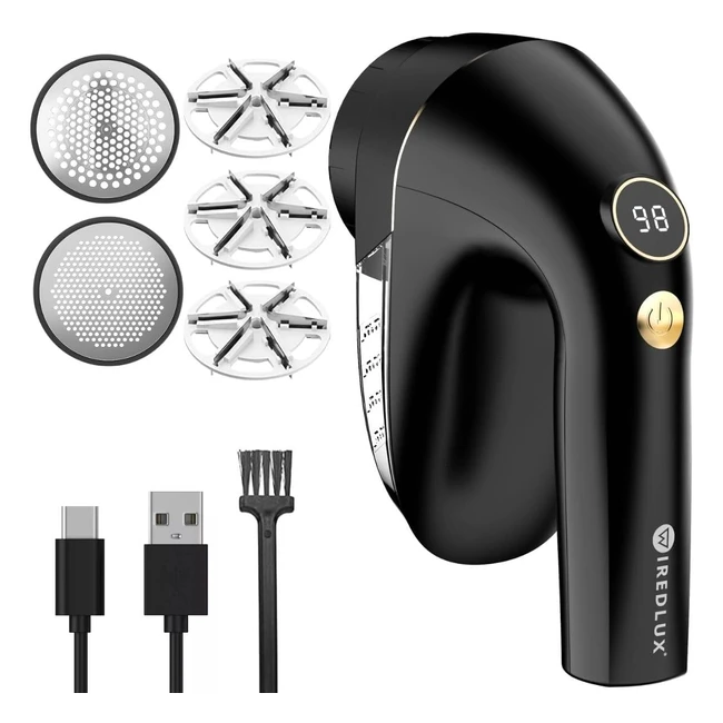 Levapelucchi Elettrico Wiredlux Ricaricabile USB - Elimina Pelucchi Elettronico con Display LED - Accessori Inclusi