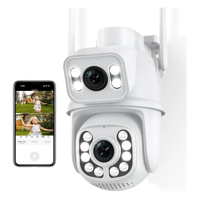 Cámara Vigilancia Exterior Anbiux 2K WiFi PTZ Doble Lente IP66