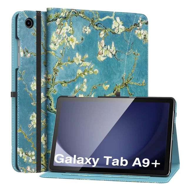 Funda Samsung Galaxy Tab A9 Plus 11 Pulgadas 2023 - Cuero PU Premium - Soporte Múltiples Ángulos - Correa de Mano - Auto Activación Reposo