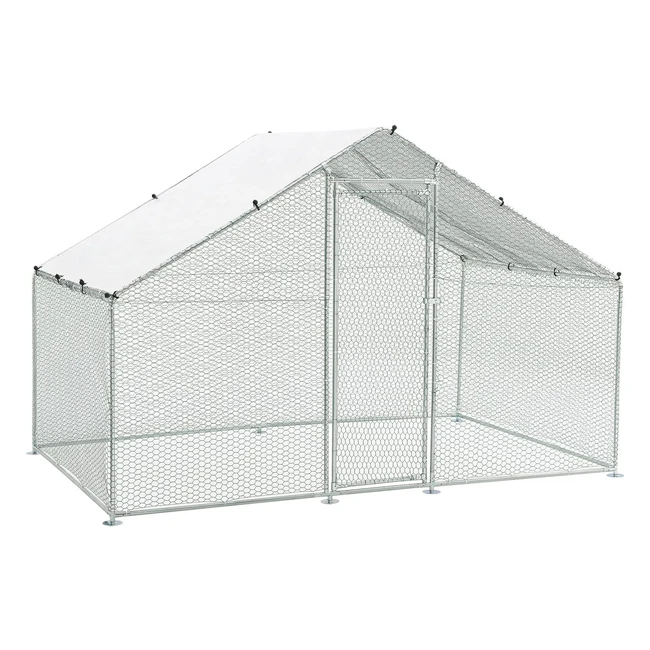 Juskys Outdoor Gehege 3 x 2 x 2 m Metall Hühnerstall begehbar mit 6 m Auslauf Tür Riegel Outdoor Gehege für Hühner Kleintiere und Pflanzen