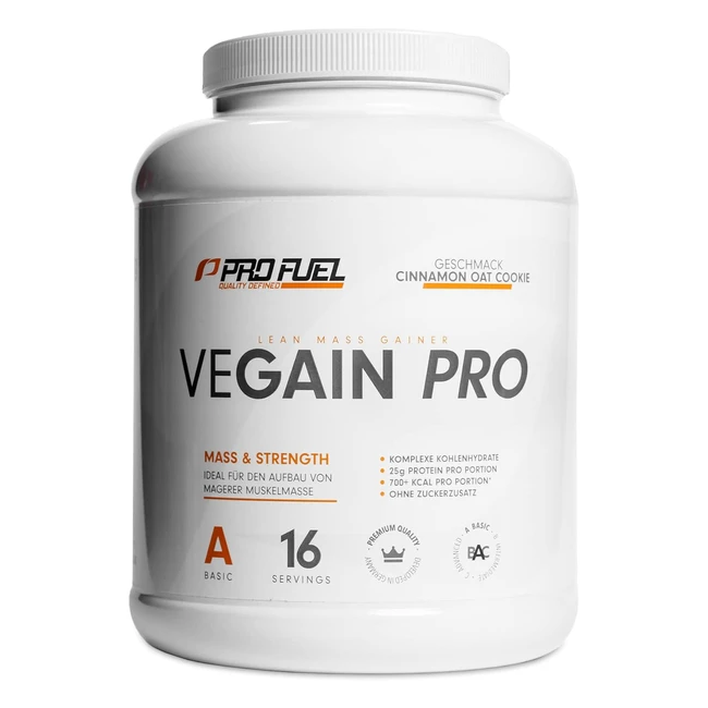 Weight Gainer Zimt Haferkeks 22 kg Mass Gainer 100% Vegan Komplexe Kohlenhydrate Vegan Protein Ideal für Muskelaufbau Sehr Lecker Kein Soja oder Maltodextrin Made in Germany
