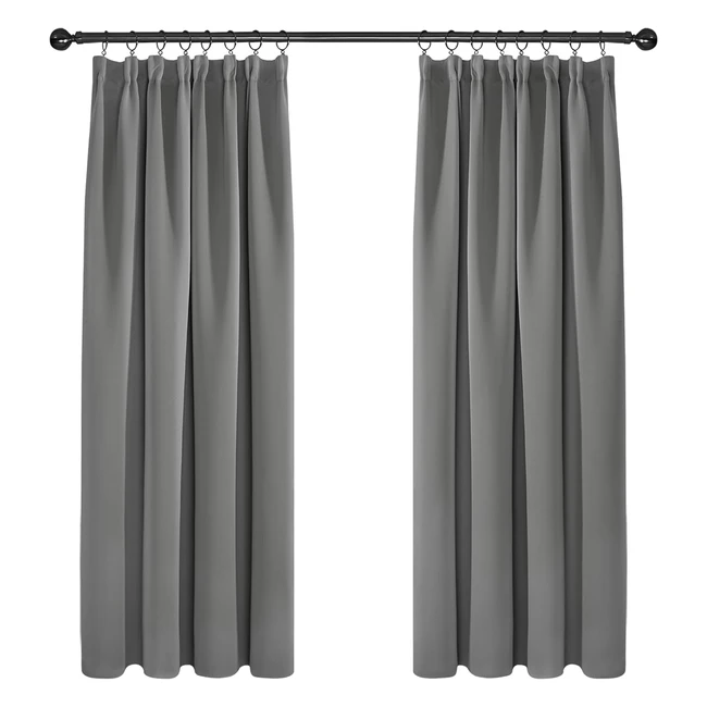 Deconovo Verdunkelungsvorhänge 175x140 cm - 2er Set - Warm Hellgrau - Schallschutz - Energiesparend