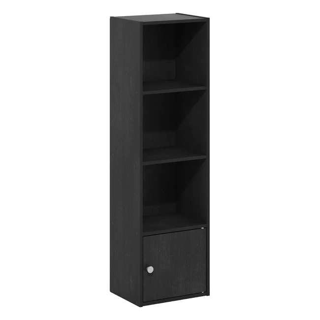 Libreria Furinno Luder Nero 4 Ripiani 1 Anta Legno Composito Grado CARB