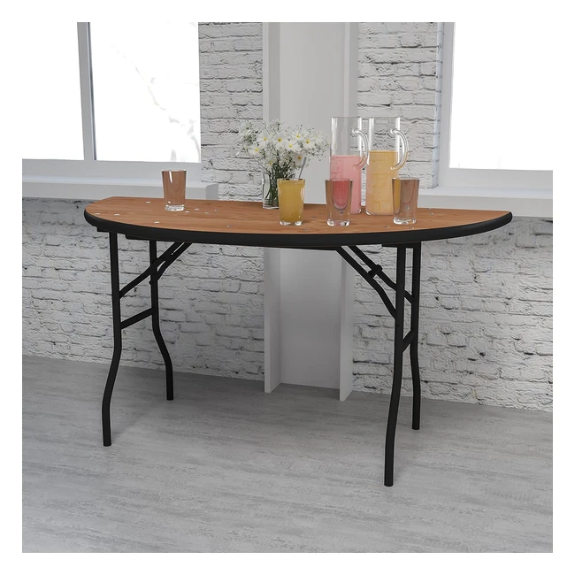 Tavolo Pieghevole Flash Furniture 60HLFRD in Legno e Metallo Naturale