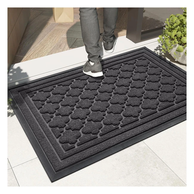 Felpudo Entrada Casa 435x75cm Antideslizante Impermeable Lavable Gris