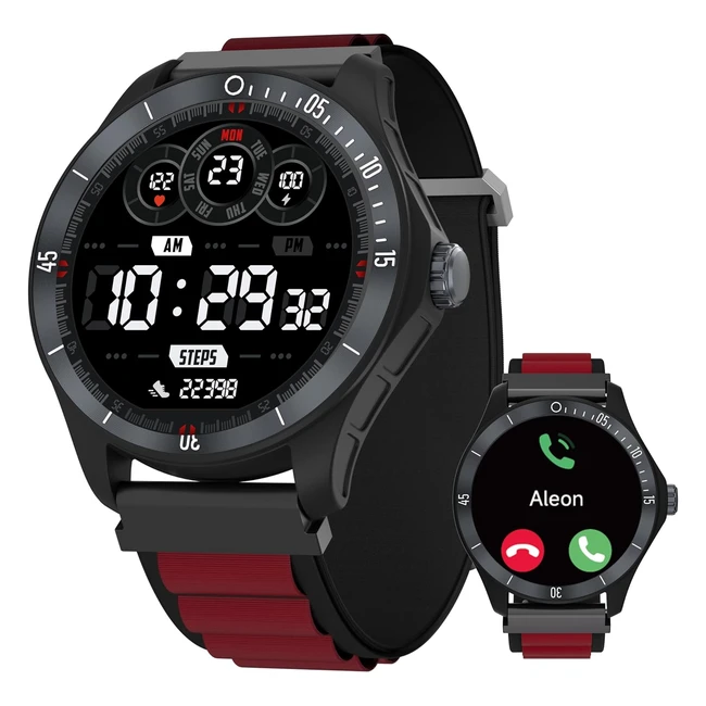 Toobur Reloj Inteligente Hombre Smartwatch Alexa 44mm IP68 Impermeable Llamada Podometro Frecuencia Cardiaca Oxigeno Sangre
