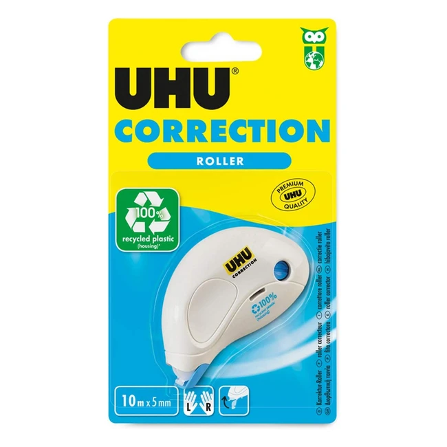 UHU Correttore Roller Compact Blister 10mt - Correzioni Rapide e Precise