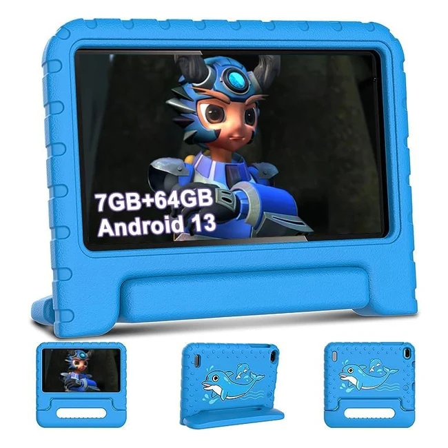 Tablet Niños Android 13 AOCWEI 7 Pulgadas 7GB RAM 64GB ROM Ampliable 512GB Kids Educativos
