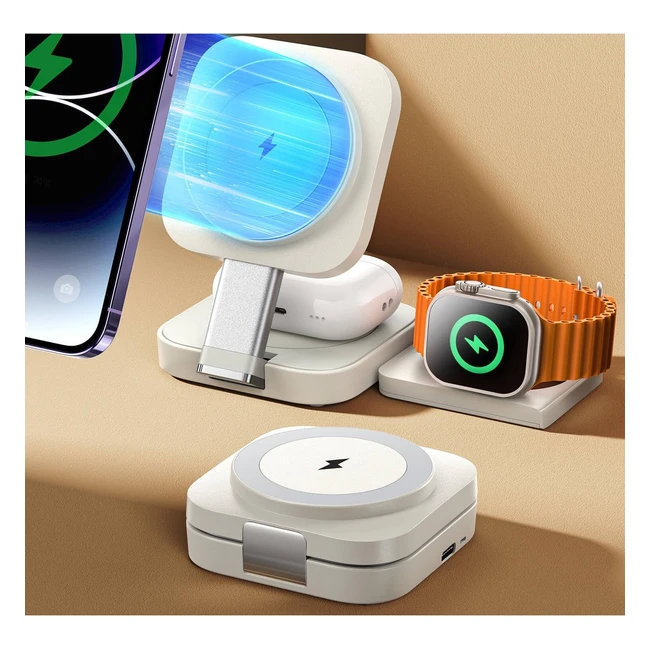 Estación de carga 3 en 1 Lisen - Cargador inalámbrico rápido