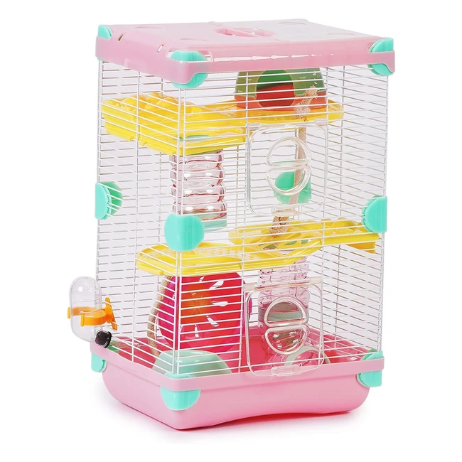 Jaula para Hamster Roborowski 2 Pisos 277 205 425cm - Rosa