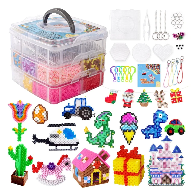 Cuentas para planchar Hama Beads 10000 piezas - Creatividad y joyas - Modelo 60 - Regalo de cumpleaños o Navidad