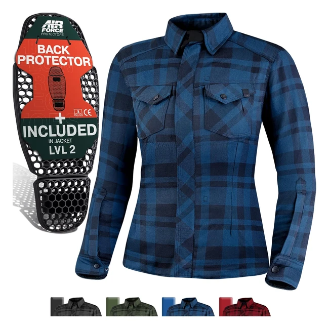 Shima Renegade Motorradhemden für Männer und Frauen - Geprüftes Motorradhemd mit Protektorenjacke aus Flanell-Lumber-Aramid