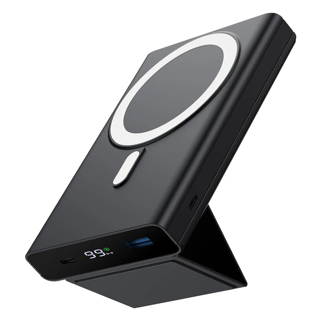 Batterie Externe MagSafe 10000mAh Pliable - Chargeur Portable iPhone - TypeC PD 225W - Affichage LED - Sans Fil - Power Bank pour iPhone 15141312