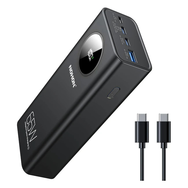 NOHON 65W Batterie Externe 26800mAh Power Bank Charge Rapide USB C PD 30 iPhone Macbook Huawei Samsung