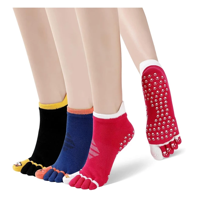 Calzini Yoga Antiscivolo Zakasa Donna - Con Dita Separate - EU 36/43 - 3 Paia