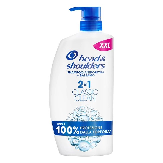 Shampoo e balsamo antiforfora 2 in 1 1000ml Head & Shoulders - Protezione 100% dalla forfora