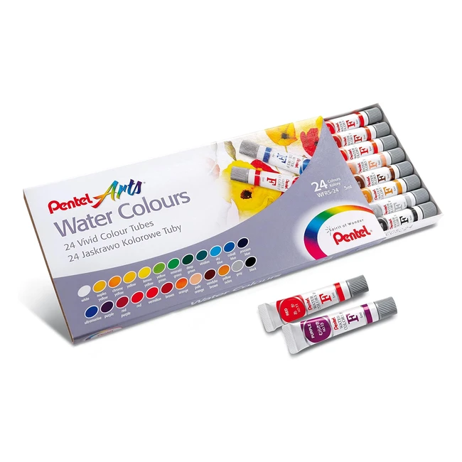 Pentel WFRS224 Acquerelli Tubo 24 Colori Multicolore - Asciugatura Uniforme