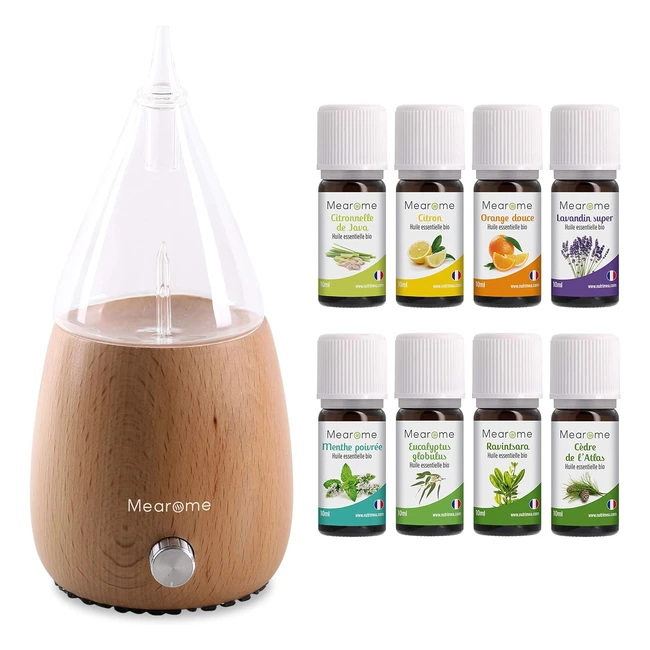 Diffuseur Nébuliseur 8x10 ml Huiles Essentielles Bio Distillées en France - Guide d'Aromathérapie PDF - HE, HECT - Bienfaits Respiratoires