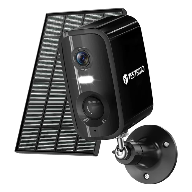 yesyamo 2k camra surveillance wifi exterieure sans fil solaire camera batterie exterieure vision nocturne couleur audio bidirectionnel ai pir dtection mouvement alexaip66