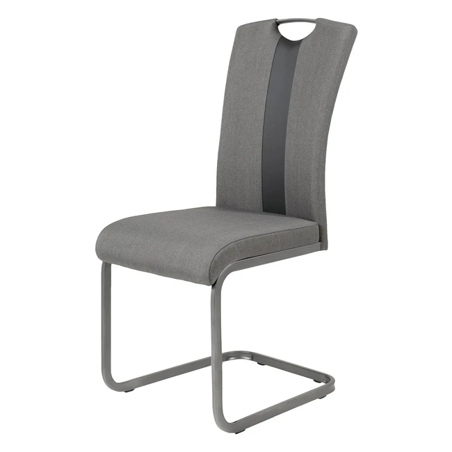 Amber2 Schaukelstühle Set aus 4 Imitatleder Anthrazit Grau Metallgestell 98 x 43 x 56 cm