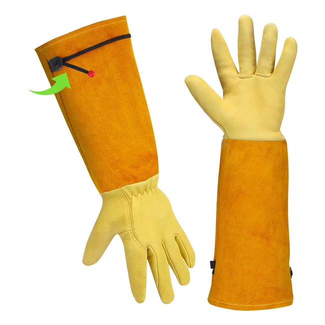 Guanti Giardinaggio Donna Uomo - Regalo Personalizzato - Protezione Completa - Guanti Lunghi in Pelle - Antispine - Guanti da Lavoro - Guanti Rose