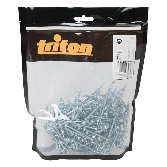 Vis en acier Triton 609720 pour perçages dissimulés - 250 numéros - 8 x 2