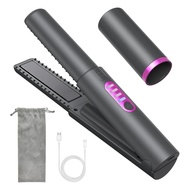 Mini lisseur cheveux sans fil 2 en 1 - Obest Cramique - Chauffage rapide - Rechargeable