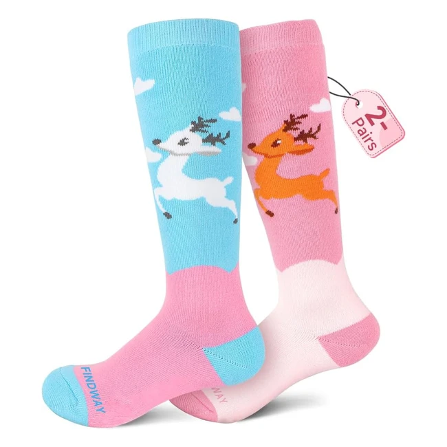 Chaussettes Ski Enfants 85% Coton - Findway - Réf.1234 - Thermiques Souples Respirantes