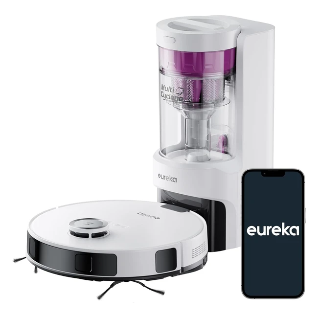 Eureka NERE10S Roboterstaubsauger mit Wischfunktion und Absaugstation - 4000Pa Saugkraft - 180 Min Laufzeit