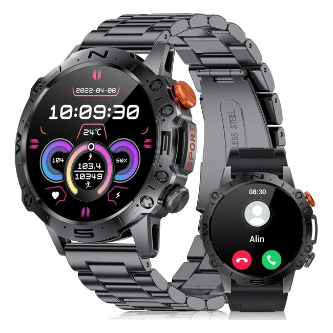 Montre Connectée Homme ESFOE 143 AMOLED HD5ATM Étanche 120 Modes Sportifs