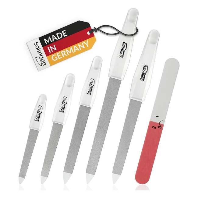 Marqus Saphir Nagelfeile Set 6er Pack aus Solingen grob und fein 9-176 cm professionelle Saphirfeilen für perfekte Nagelpflege inkl. Polierfeile