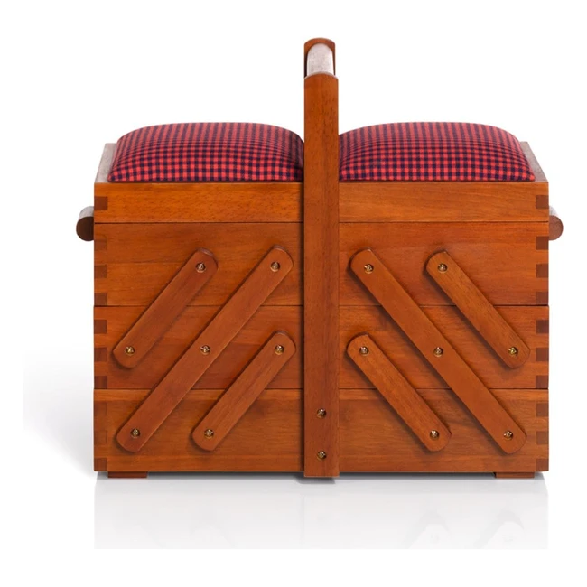 Caja de Costura Prym Roja Azul Marrón Mediana - Almacenamiento Multinivel