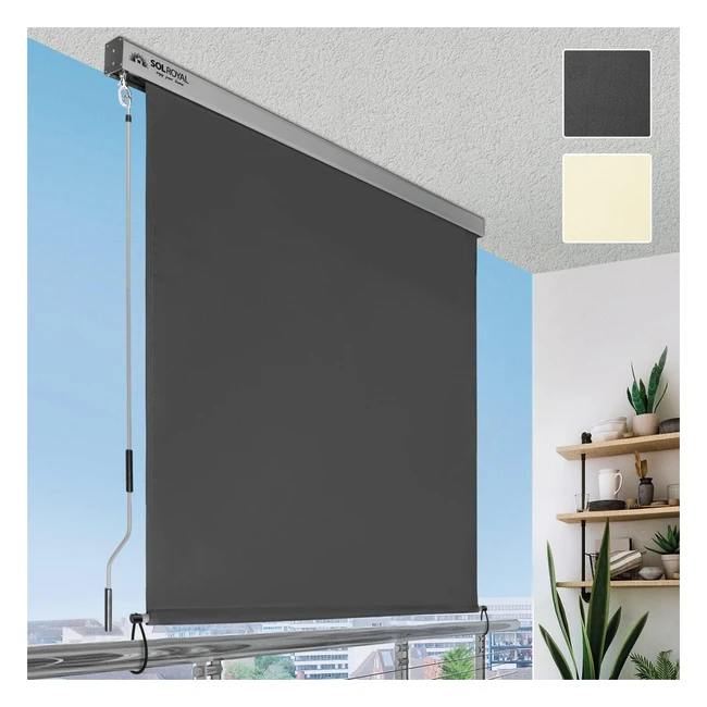 Sol Royal Senkrechtmarkise 160x250 cm MS5 Markise - Balkonsichtschutz - Handkurbel - Sonnenschutz - Vertikalmarkise Anthrazit