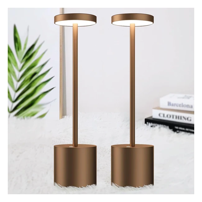 Bravzurg Lampe de Chevet Tactile LED 5000mAh 2 pcs USB Rechargeable Lumiere Bureau